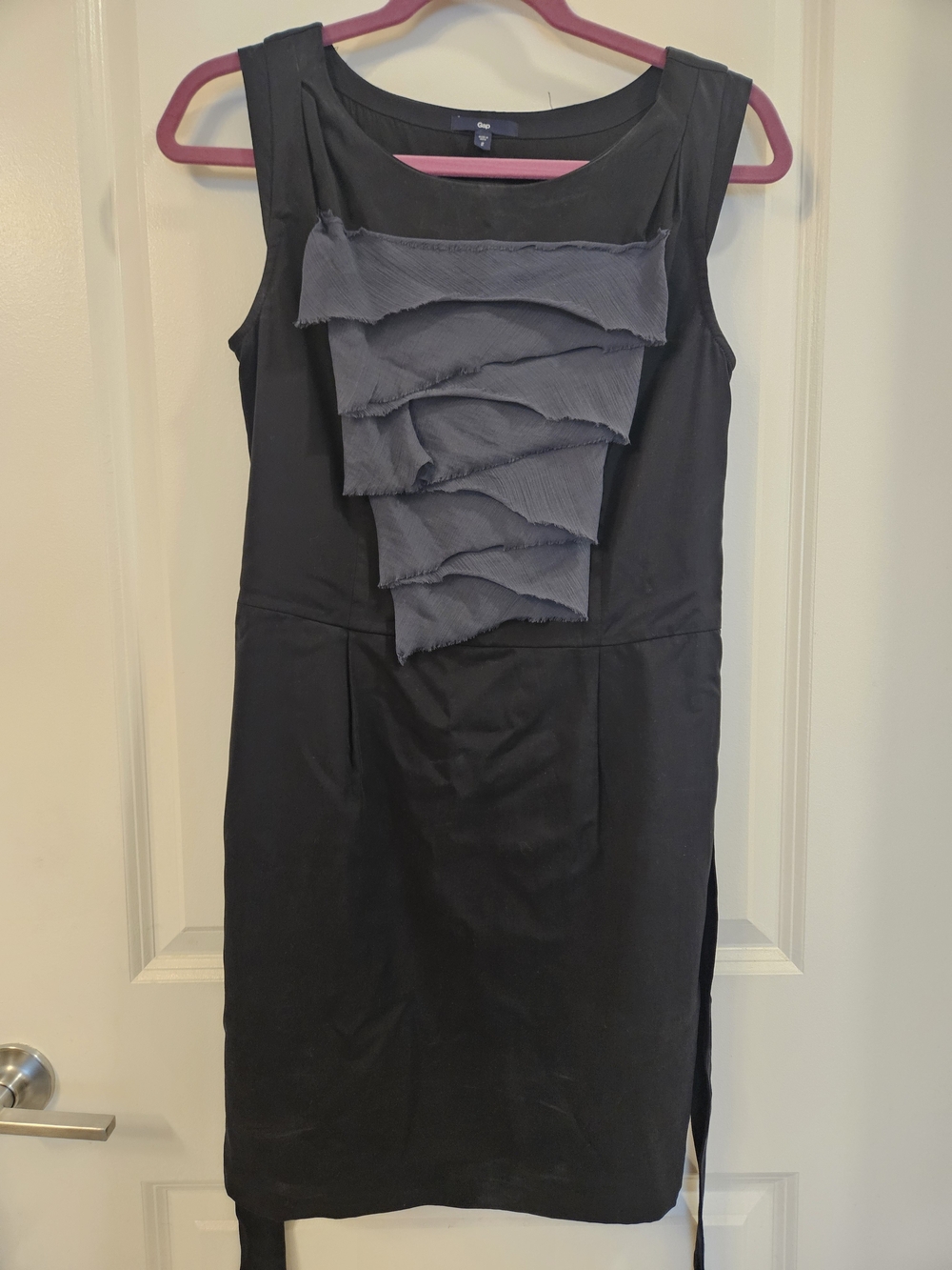 GAP Black Dress with Gray Cascading Front Layers